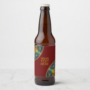 Rótulo Para Garrafa De Cerveja FLOR DA VIDA - Flor frontal 1
