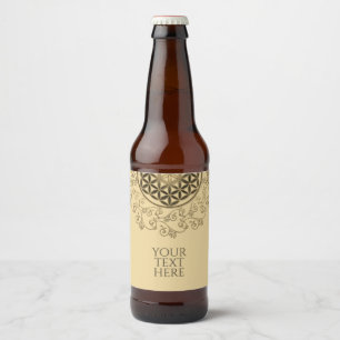 Rótulo Para Garrafa De Cerveja Flor Da Vida - Vintage Ornament Mandala 2