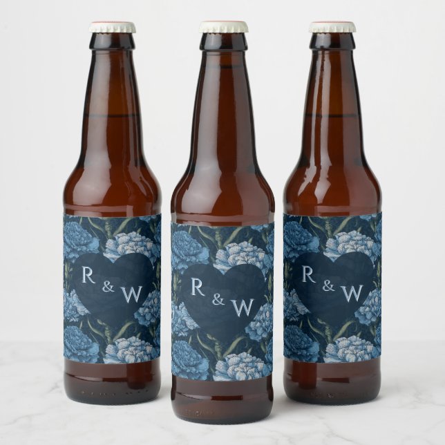 Rótulo Para Garrafa De Cerveja Flor de Cravo Radioso Casamento Retrô (Garrafas)