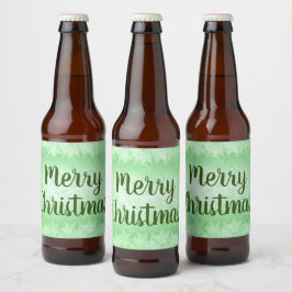 Rótulo Para Garrafa De Cerveja Floresta Verde Feliz Natal