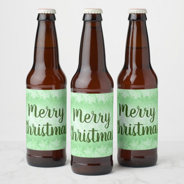 Rótulo Para Garrafa De Cerveja Floresta Verde Feliz Natal (Garrafas)