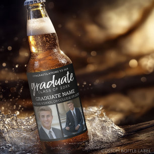 Rótulo Para Garrafa De Cerveja Formando de Graduação - Fotos - Preto