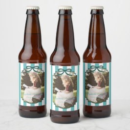 Rótulo Para Garrafa De Cerveja Formatura Verde Turquesa
