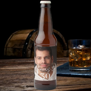 Rótulo Para Garrafa De Cerveja Foto de aniversário com Cheers