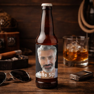 Rótulo Para Garrafa De Cerveja foto de aniversário de 50 anos olá 50 caras homens