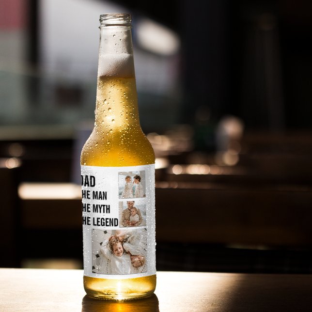 Rótulo Para Garrafa De Cerveja Foto de Colagem Moderna | "Presente Pai (Criador carregado)