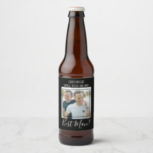 Rótulo Para Garrafa De Cerveja Foto Minimalista Moderna Você Será Meu Padrinho?