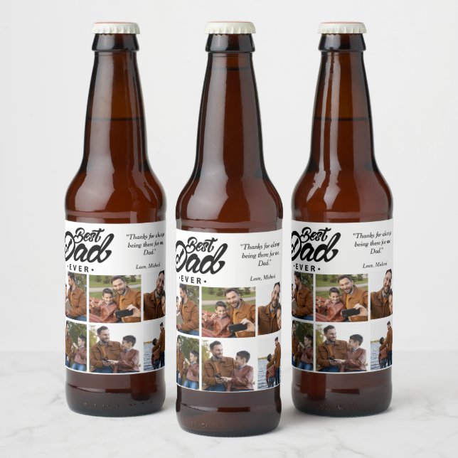 Rótulo Para Garrafa De Cerveja Foto personalizada do melhor Pai nunca (Garrafas)