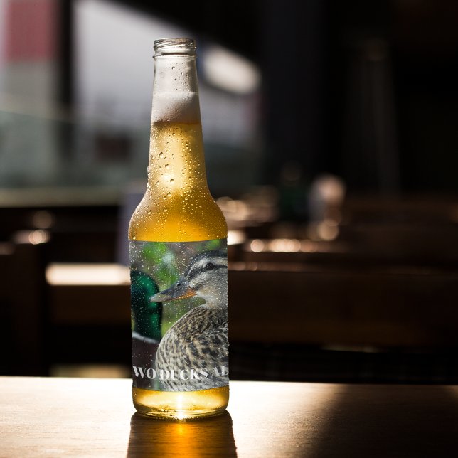 Rótulo Para Garrafa De Cerveja Foto personalizada do par de patos do Mallard (In Situ)