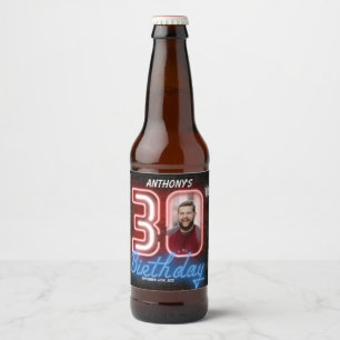 Rótulo Para Garrafa De Cerveja Foto personalizada do Sinal de Neon Retroativo ani