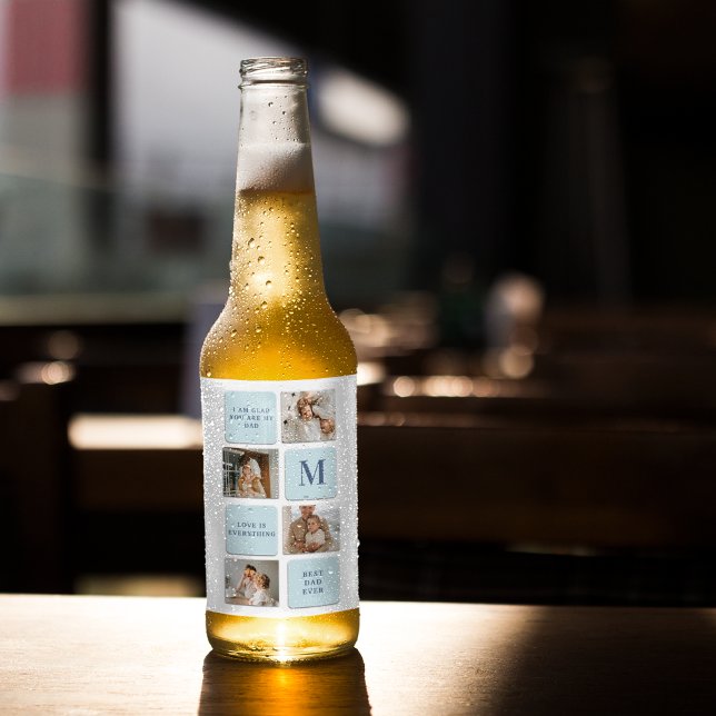 Rótulo Para Garrafa De Cerveja Fotos de Colagem Moderna - Presente Azul dos Melho (Criador carregado)