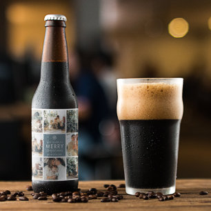 Rótulo Para Garrafa De Cerveja Fotos de Feriado de Colagem   Feliz Natal   Presen