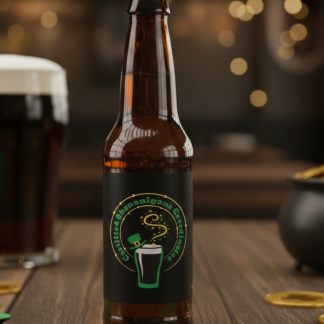 Rótulo Para Garrafa De Cerveja Funny St Patricks Day Shenanigans Beer Label (Criador carregado)