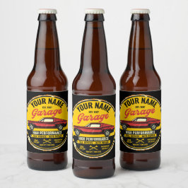Rótulo Para Garrafa De Cerveja Garagem de Carro Clássico Vermelho de Fastback 196