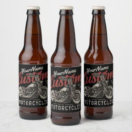 Rótulo Para Garrafa De Cerveja Garagem de Motoqueiro Rebelde Personalizada de Mot