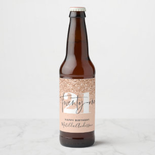 Rótulo Para Garrafa De Cerveja Garota brilhando moderna aniversário de 21 anos