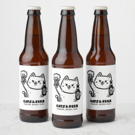 Rótulo Para Garrafa De Cerveja Gatos e cerveja 1