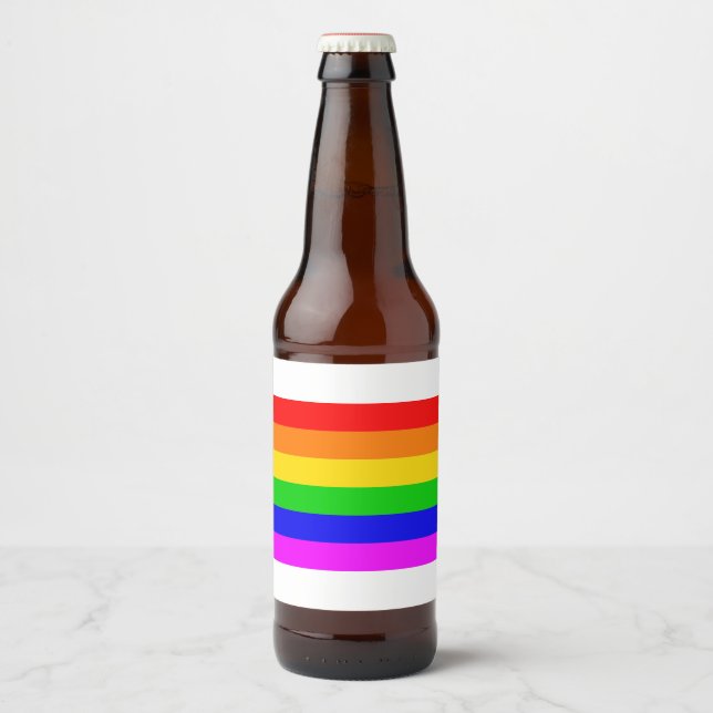 Rótulo Para Garrafa De Cerveja Gay Arco-Íris Transgênero Sinalizador Arco-Íris (Frente)