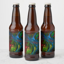 Rótulo Para Garrafa De Cerveja Genesis Blue Abstrato Art