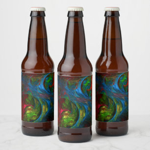 Rótulo Para Garrafa De Cerveja Genesis Blue Abstrato Art