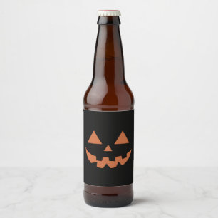 Rótulo Para Garrafa De Cerveja Giant Jack O' Lanterna Rosto no Halloween Pumpkin