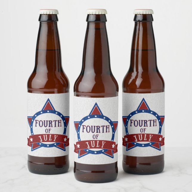 Rótulo Para Garrafa De Cerveja Glitter do Quatro de Julho (Garrafas)
