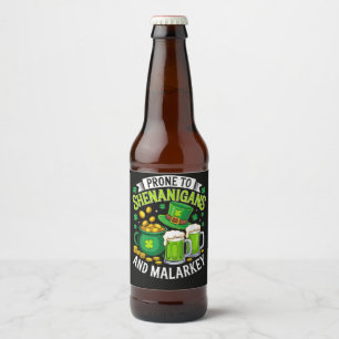 Rótulo Para Garrafa De Cerveja Gnomo Irlandês de São Patrício Propenso a Travessu