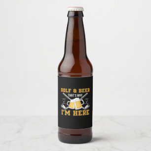 Rótulo Para Garrafa De Cerveja Golfe e Cerveja de Aniversário de Bebedor de Cerve