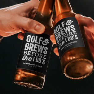 Rótulo Para Garrafa De Cerveja Golfe e cervejas antes da festa de despedida de so