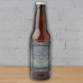 Rótulo Para Garrafa De Cerveja Gothic Barbed black Branch Frame Glowing Grey