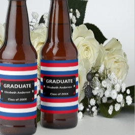Rótulo Para Garrafa De Cerveja Graduação de Estrelas e Stripes Patrióticas