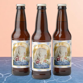 Rótulo Para Garrafa De Cerveja Graduação em Tom de Pêssego Retrô