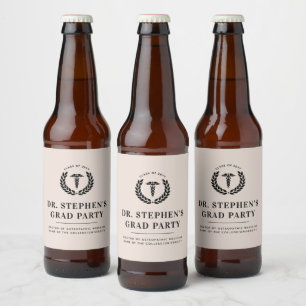 Rótulo Para Garrafa De Cerveja Graduação Personalizada da Faculdade de Medicina M