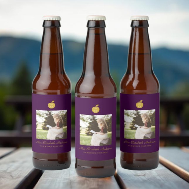 Rótulo Para Garrafa De Cerveja Graduação Professor Maçã (Criador carregado)