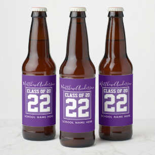 Rótulo Para Garrafa De Cerveja Graduação Roxo Real Clássico
