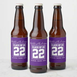 Rótulo Para Garrafa De Cerveja Graduação Roxo Real Clássico