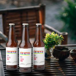 Rótulo Para Garrafa De Cerveja Graduado arco-íris simples minimalista