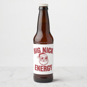 Rótulo Para Garrafa De Cerveja Grande Energia de Nick Piada de Natal Engraçada e 