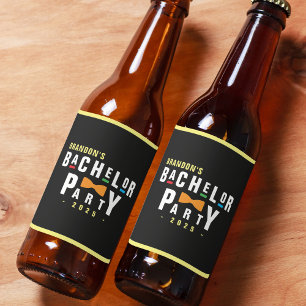 Rótulo Para Garrafa De Cerveja Gravata Borboleta Colorida Retro Anos 90 Festa de 