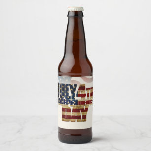 Rótulo Para Garrafa De Cerveja Grunge EUA Gráfico de Independência de 4 de Julho