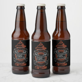 Rótulo Para Garrafa De Cerveja Grupo de Salvamento do Combatente de Incêndio