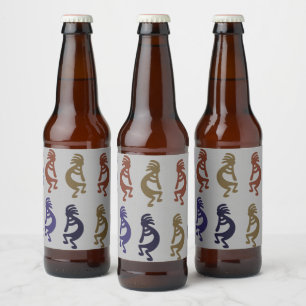Rótulo Para Garrafa De Cerveja Grupo Kokopelli de Flautas que tocam figuras de ce