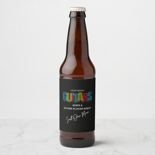 Rótulo Para Garrafa De Cerveja Guitarrista Quantas Guitarras Faz Aniversário (Frente)