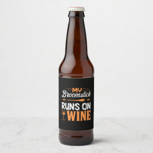 Rótulo Para Garrafa De Cerveja Halloween Minha Vassoura Funciona No Aniversário D