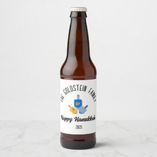 Rótulo Para Garrafa De Cerveja Hanukkah Jewish Chanuka Personalizado Nome da Famí