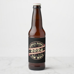 Rótulo Para Garrafa De Cerveja Harris Walz 2024 para Presidente Patriótica Kamala