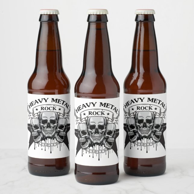 RÓTULO PARA GARRAFA DE CERVEJA HEAVY METAL ROCK MOTIV (Garrafas)