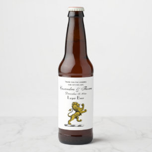 Rótulo Para Garrafa De Cerveja Heraldic Lion Standcrest Emblem C