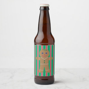 Rótulo Para Garrafa De Cerveja Homem de Gingerpão de Natal divertido e Rico