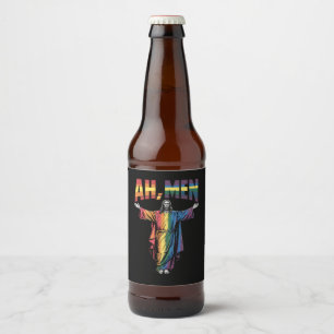 Rótulo Para Garrafa De Cerveja Homens Engraçados LGBT Orgulho gay Jesus Cristão